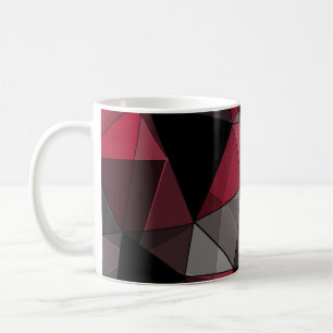 Caneca De Café Abstrato, preto e vermelho, triângulo, geométrico,