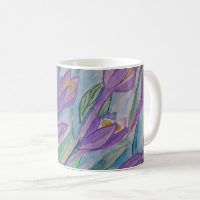 Caneca De Café Abstrato Primavera Crocus Mug (Frente Esquerda)