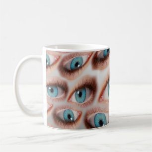 Caneca De Café Abstrato psíquica fundo de olhos distorcidos p