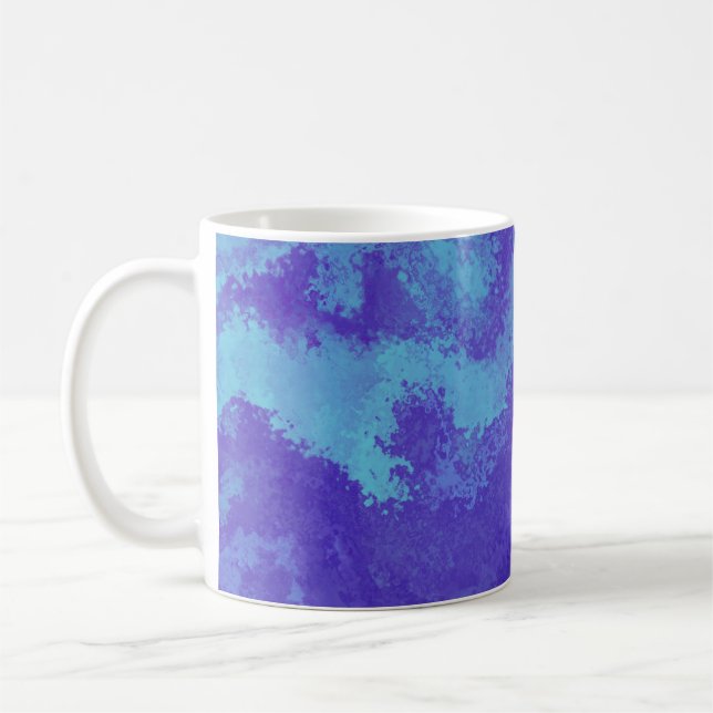 Caneca De Café Abstrato Purple Blue Diffusion (Esquerda)
