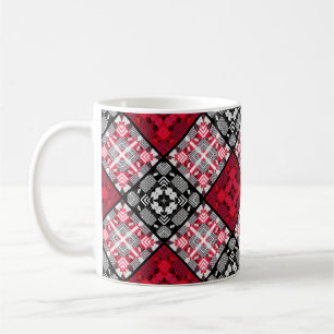 Caneca De Café Abstrato quadrados geometri sem costura com xadrez