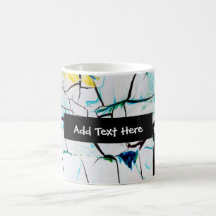 Caneca De Café Abstrato racha em azul verde