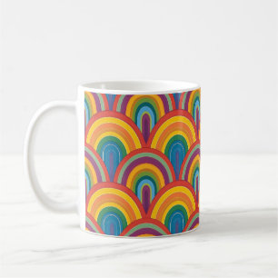 Caneca De Café Abstrato Rainbow Pattern