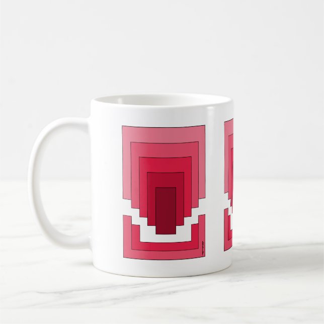 Caneca De Café Abstrato retângulo em vermelho (Esquerda)