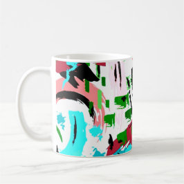 Caneca De Café Abstrato rosa e aqua