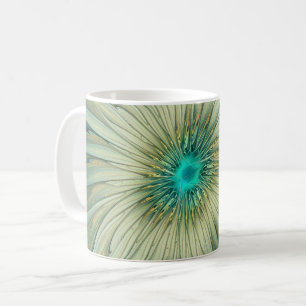 Caneca De Café Abstrato Sage Green Fantasy Flor Arte Fractal