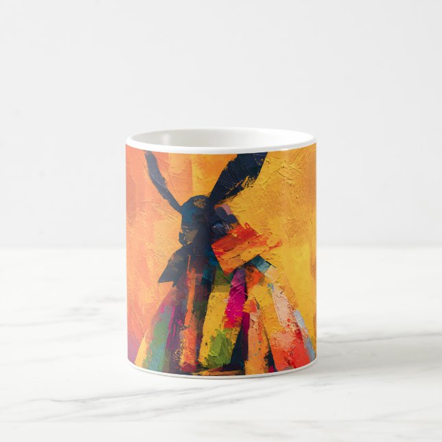 Caneca De Café Abstrato Samurai Warrior Silhouette (Centro)