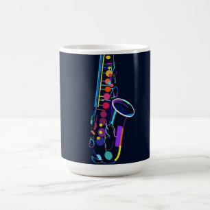 Caneca De Café Abstrato saxofone