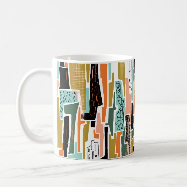Caneca De Café Abstrato sem costura com design geométrico (Esquerda)