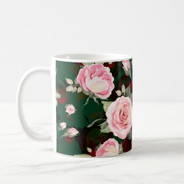Caneca De Café Abstrato sem descontinuidades adorável desenho flo (Esquerda)