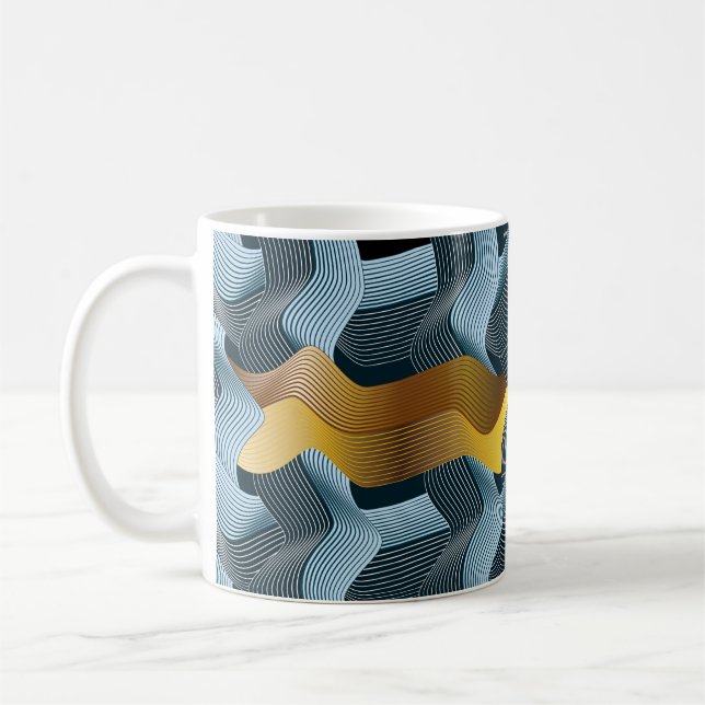 Caneca De Café Abstrato sem soldadura com ondas (Esquerda)
