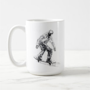Caneca De Café Abstrato Skater em Movimento