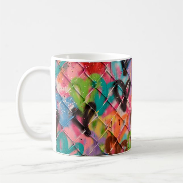 Caneca De Café Abstrato Spray Paint Texture Background art, rua, (Esquerda)