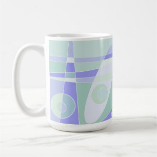 Caneca De Café Abstrato Surfing Pastel Purple Green