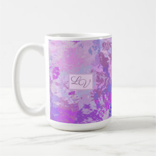 Caneca De Café Abstrato Trendy Camo Pink Púrpura Azul