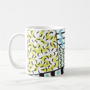 Caneca De Café Abstrato três: Arte de fundo desenhada à mão.