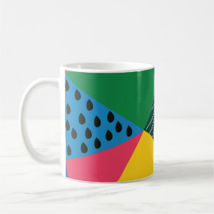Caneca De Café Abstrato triangular: Decor de Vintagem Geométrica.