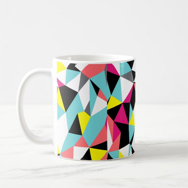Caneca De Café Abstrato triângulos geométricos de fundo (Esquerda)
