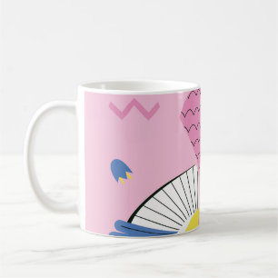 Caneca De Café Abstrato Tropical Bird: A Vintagem Brilhante.