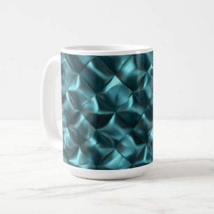 Caneca De Café Abstrato Verde Azul Teal