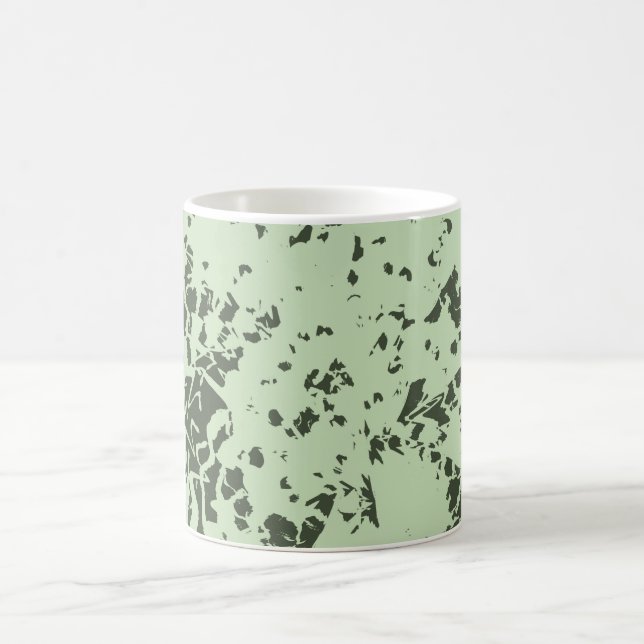 Caneca De Café Abstrato Verde Marble com Placas de Tinta (Centro)