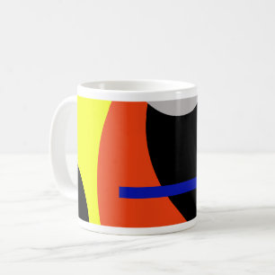Caneca De Café Abstrato Vermelho Amarelo