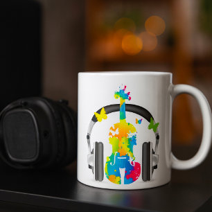 Caneca De Café Abstrato Violin Music Coffee Mug