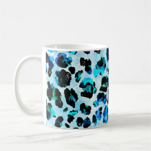 Caneca De Café Abstrato Watercolor Leopard Skin Patterne