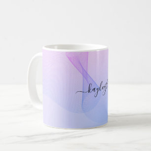 Caneca De Café Abstrato Wavelines Pink Blue Coffee Mug