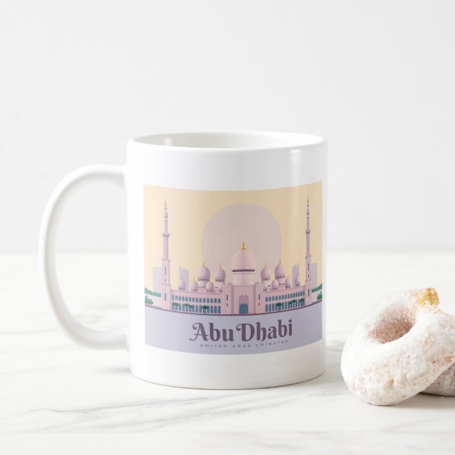Caneca De Café Abu Dhabi UAE Pastel Viagem (Com Donut)