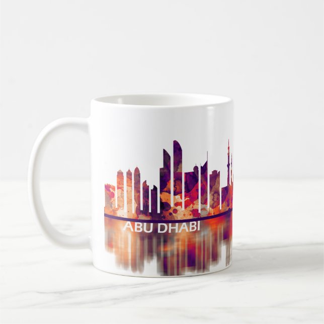 Caneca De Café Abu Dhabi UAE Skyline (Esquerda)