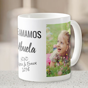 Caneca De Café Abuela Te Amamos Foto Personalizada
