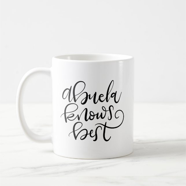 Caneca De Café Abuela (Vovó) Conhece a Melhor, com letra de mão (Esquerda)