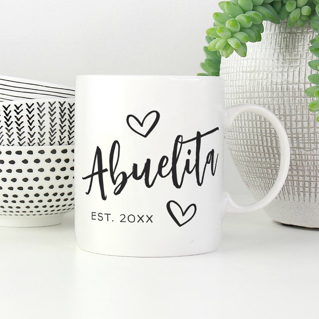 Caneca De Café Abuelita Criou Vovó no Ano (Criador carregado)