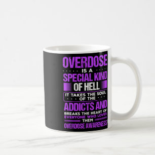 Caneca De Café Abuso ao Medicamento Roxo Fita Viciada em Sobredos