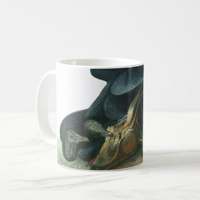 Caneca De Café Abutre Negro por Audubon (Frente Esquerda)