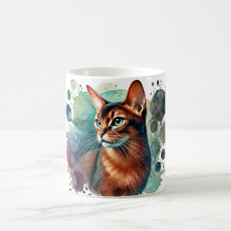Caneca De Café Abyssinian Cat Watercolor Mug