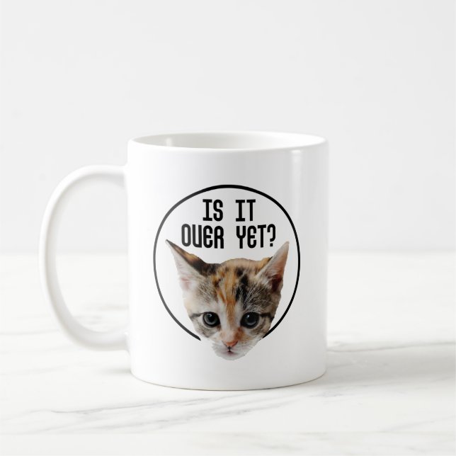 Caneca De Café ACABOU!? Rosto de Gatinho Coronavírus (Esquerda)