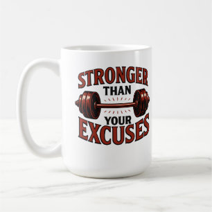 Caneca De Café Academia de Motivação Mais Forte que suas Desculpa