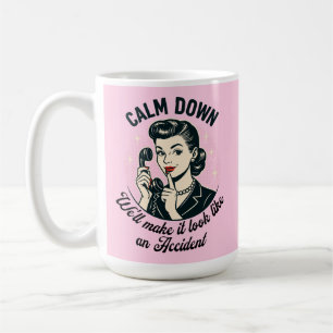 Caneca De Café Acalme-se com a citação de Retro Funny