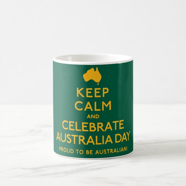 Caneca De Café Acalme-se e Celebre o Dia da Austrália! (Centro)