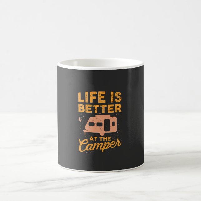 Caneca De Café Acampamento - A Vida É Melhor No Trailer (Centro)