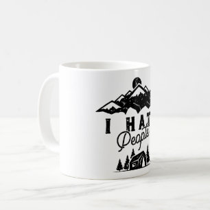 Caneca De Café Acampamento antissocial engraçado Odeio Pessoas