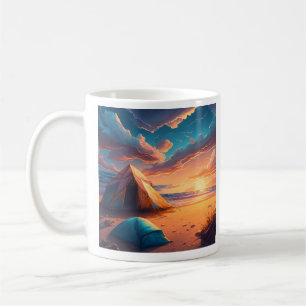 Caneca De Café Acampamento ao nascer do sol