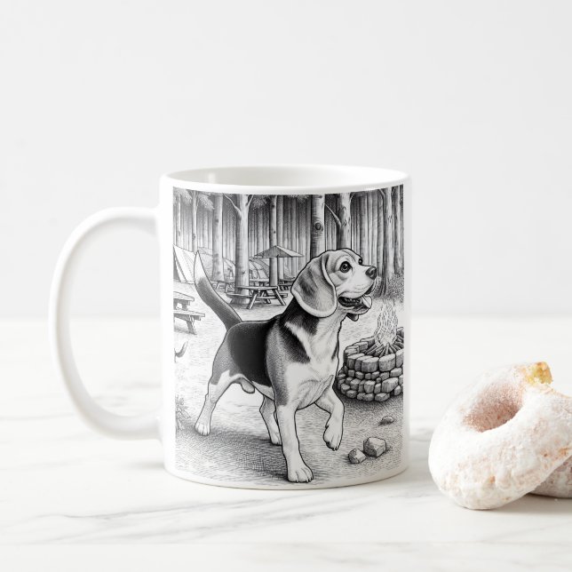 Caneca De Café Acampamento Beagel (Com Donut)
