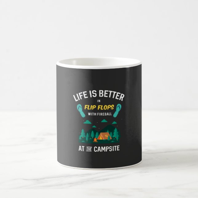 Caneca De Café Acampamento - Chinelos com Fireball (Centro)