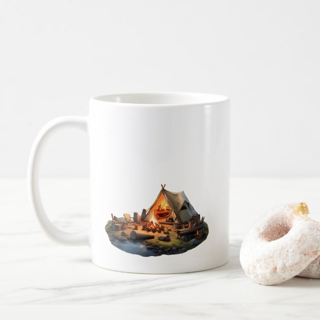 Caneca De Café Acampamento Com Os Amados (Com Donut)