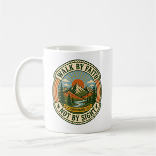 Caneca De Café Acampamento Cristão ao Ar Livre Escrito Vintage Re