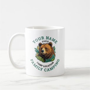 Caneca De Café Acampamento da Família Urso Russo Vintage