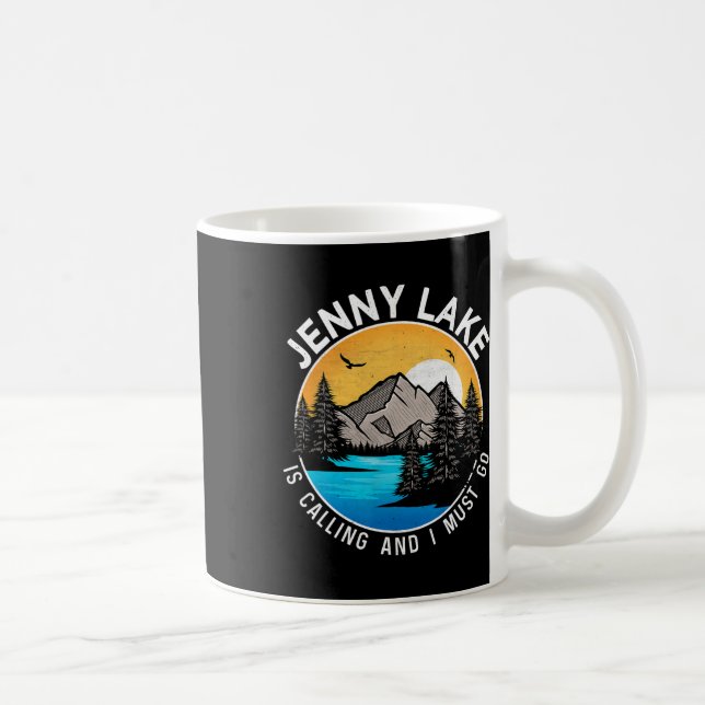 Caneca De Café Acampamento de Barcos de pesca - Lago Jenny Lakevi (Direita)
